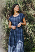 Montaigne Amélie Linen Skirt Blue Check1