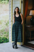 Montaigne Amélie Linen Skirt Green & Black Plaid