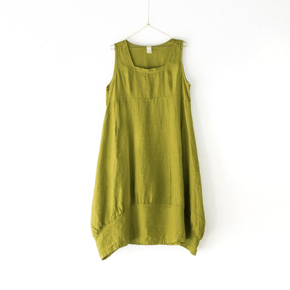 Montaigne Anaïs Linen Pinafore Dress Acid Green