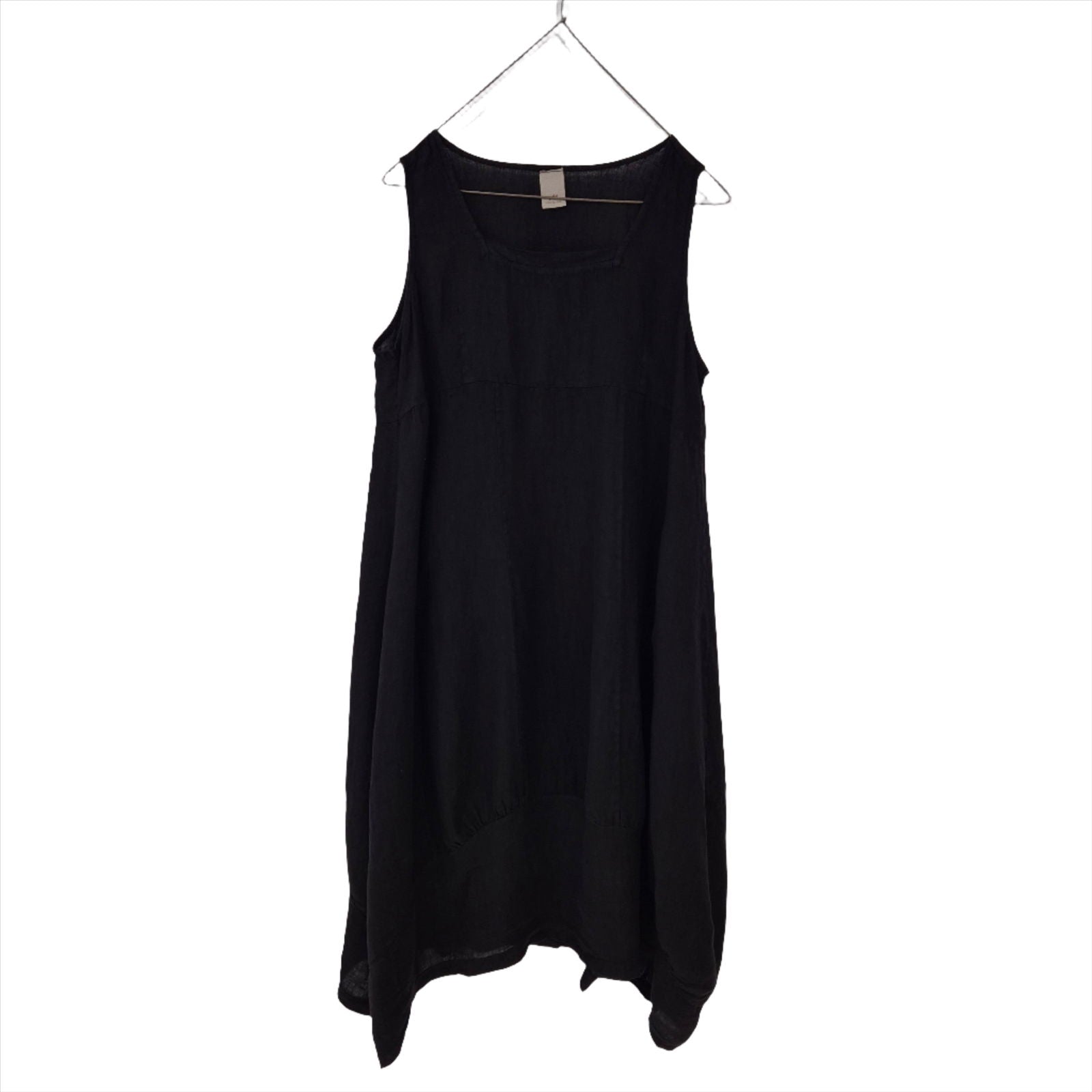 Montaigne Anaïs Linen Pinafore Dress Black1