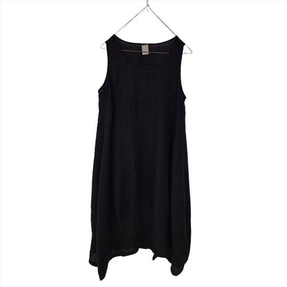 Montaigne Anaïs Linen Pinafore Dress Black1