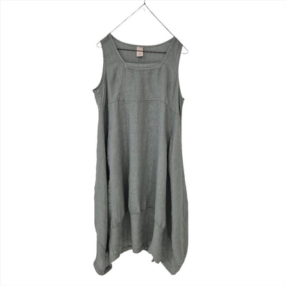 Montaigne Anaïs Linen Pinafore Dress Charcoal1