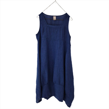 Montaigne Anaïs Linen Pinafore Dress Royal Blue