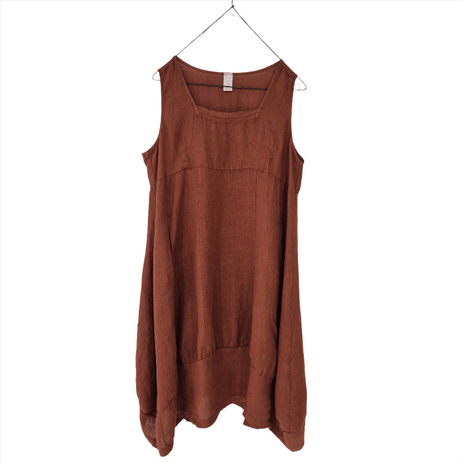 Montaigne Anaïs Linen Pinafore Dress Rust