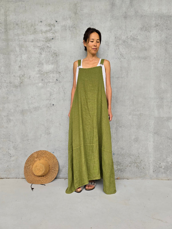 Montaigne Anouk Overall-Style Maxi Dress Acid Green