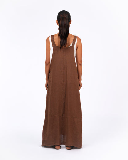 Montaigne Anouk Overall-Style Maxi Dress Tobacco2