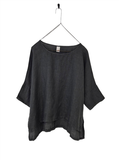 Montaigne Artiste Hi-Lo Linen Top Petrol