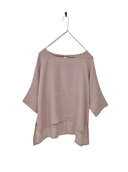 Montaigne Artiste Hi-Lo Linen Top Rose