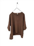 Montagine Artiste Hi-Lo Linen Top Tobacco
