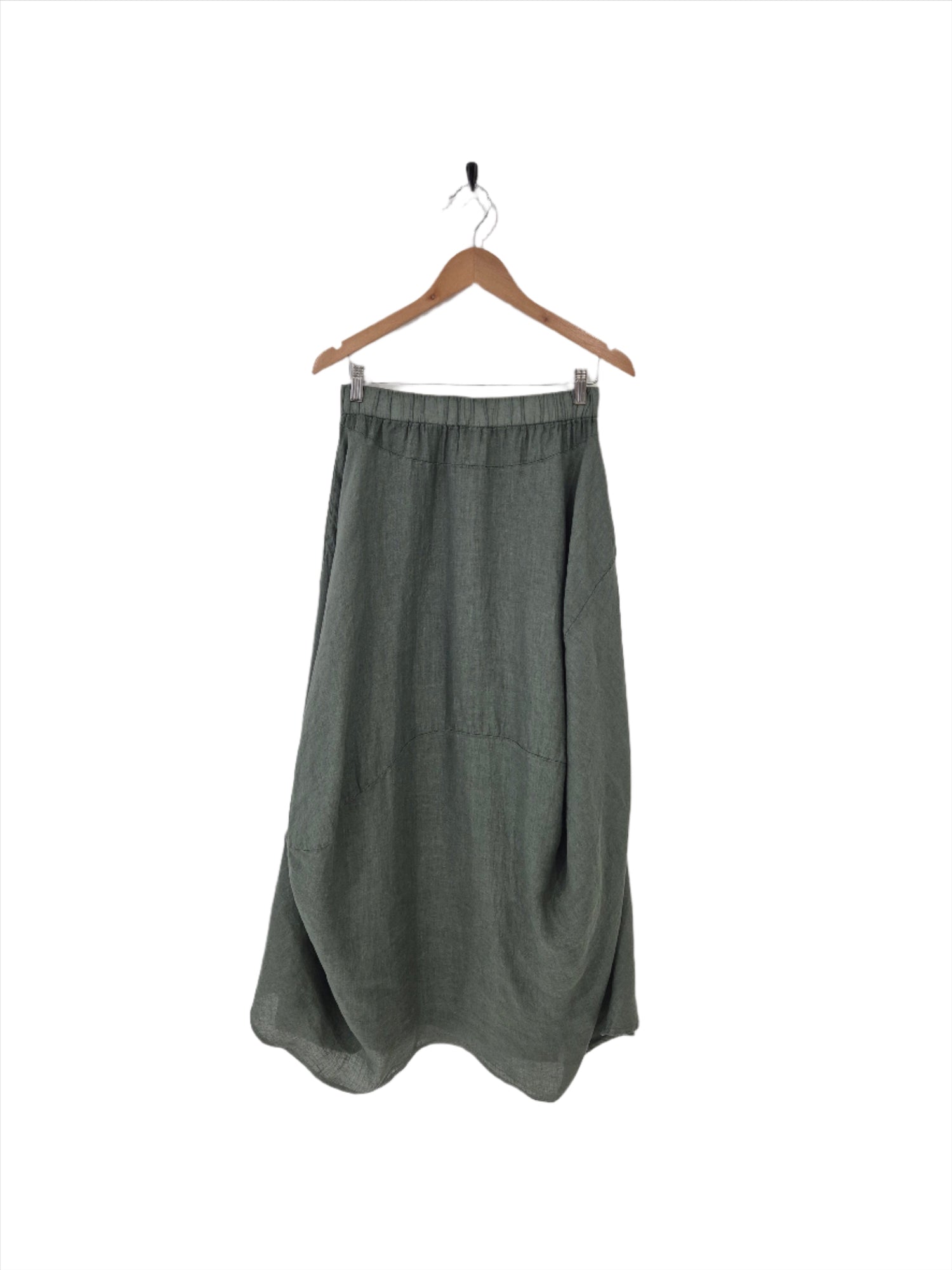 Montaigne Astrid Linen Asymmetrical Skirt Khaki