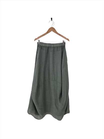 Montaigne Astrid Linen Asymmetrical Skirt Khaki