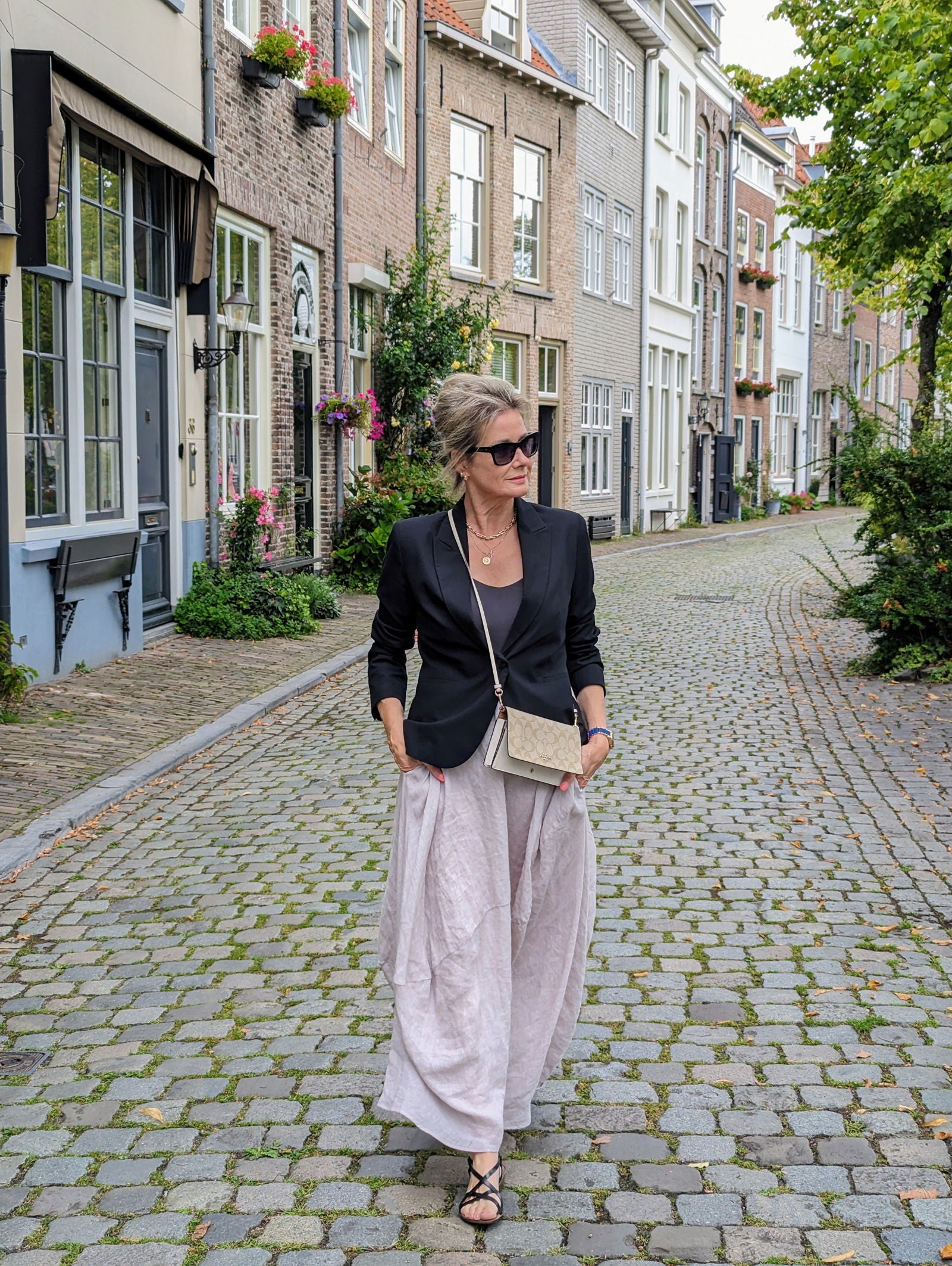 Montaigne Astrid Linen Asymmetrical Skirt Natural