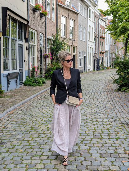 Montaigne Astrid Linen Asymmetrical Skirt Natural