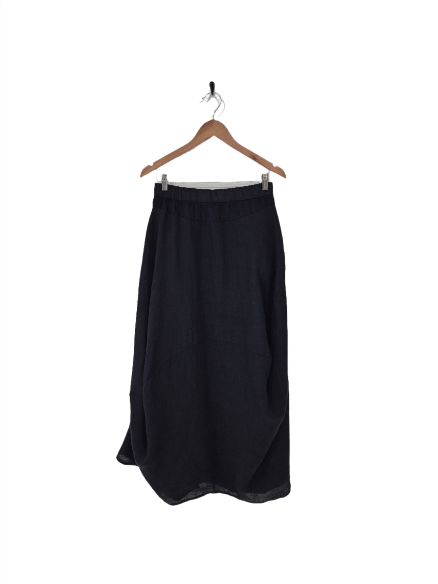 Montaigne Astrid Linen Asymmetrical Skirt Navy