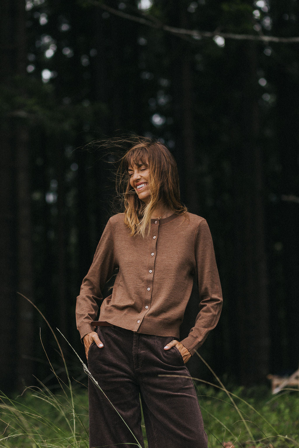 Montaigne Australian Merino Wool Cardigan Tobacco4