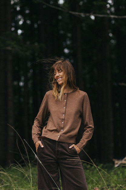 Montaigne Australian Merino Wool Cardigan Tobacco4