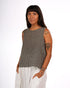 Montaigne Ava Linen Cami in Gingham Black
