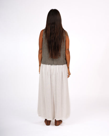 Montaigne Ava Linen Cami in Gingham Black3