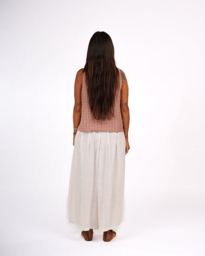 Montaigne Ava Linen Cami in Gingham Rose3