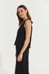 Montaigne Ava Linen Cami Top Black