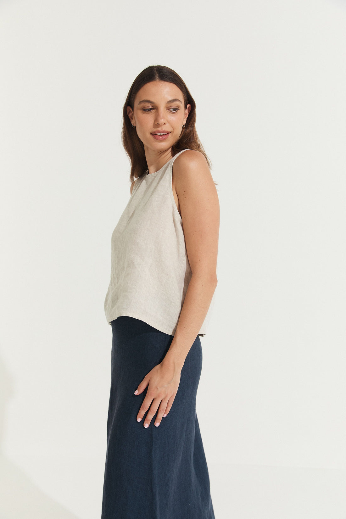 Montaigne Ava Linen Cami Top Natural