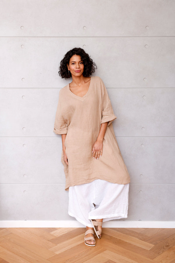 Montaigne Avril Short Sleeve Dress Ocre