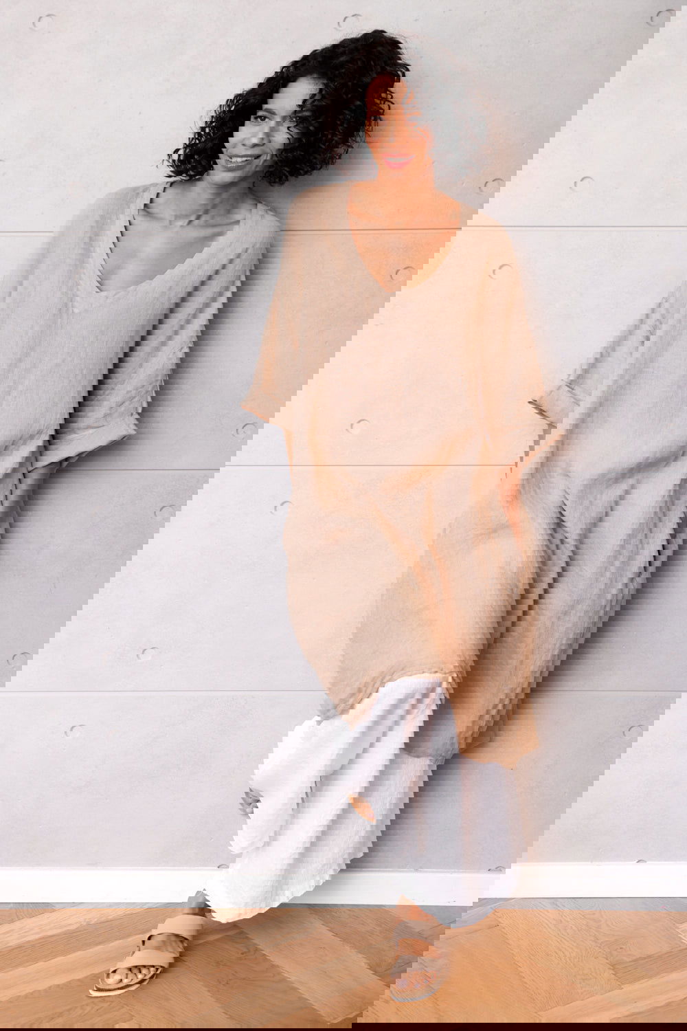 Montaigne Avril Short Sleeve Dress Ocre1