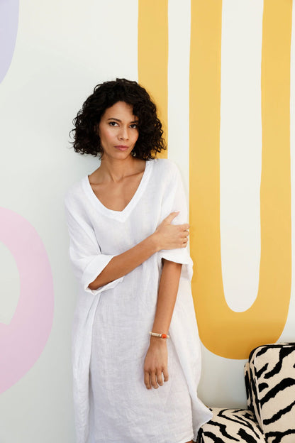 Montaigne Avril Short Sleeve Dress White