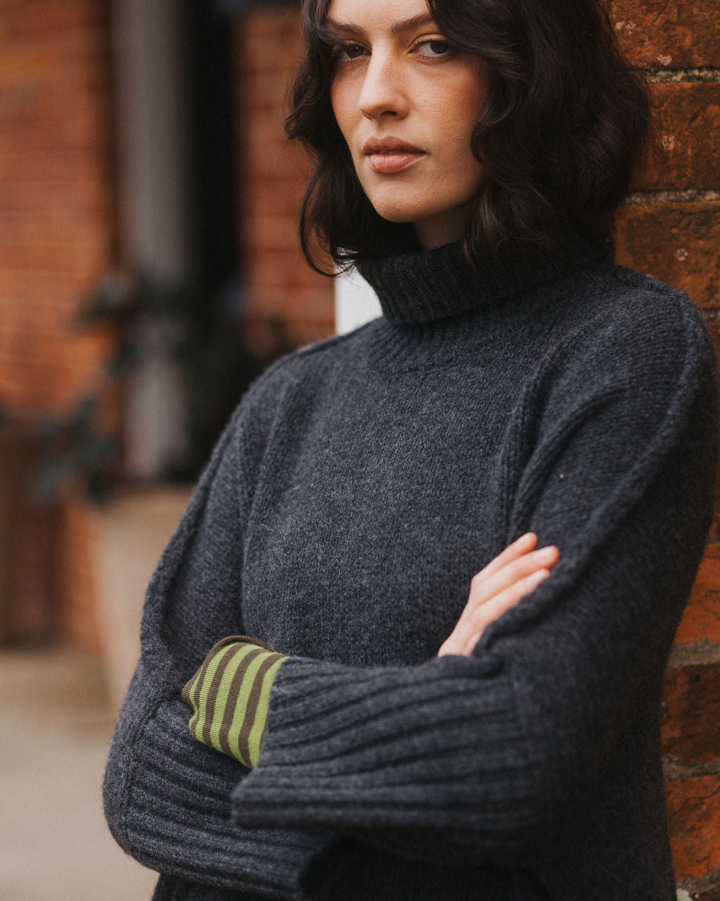 Montaigne Balmain Pure New Zealand Lambswool Roll Neck Sweater Charcoal4
