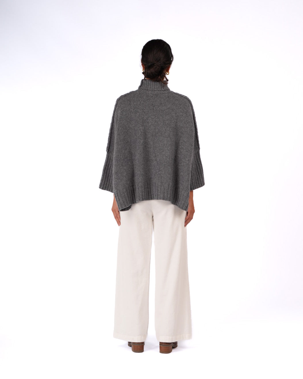 Montaigne Balmain Pure New Zealand Lambswool Roll Neck Sweater Grey3