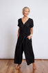 Montaigne Beatrice Linen Jumpsuit with Tie Black