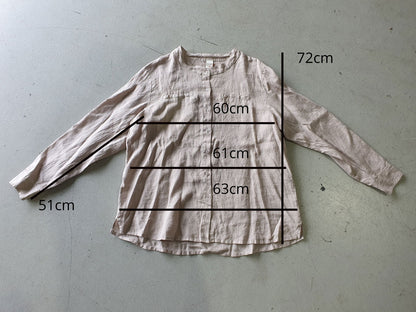 Montaigne Beauvoir Long Sleeve Linen Shirt Natural