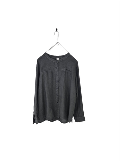 Montaigne Beauvoir Long Sleeve Linen Shirt Petrol