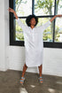 Montaigne Biarritz Oversized Linen Shirt Dress White 