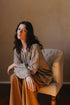 Montaigne Carmen Button Through Long Sleeve Top in Beige/Brown Check8