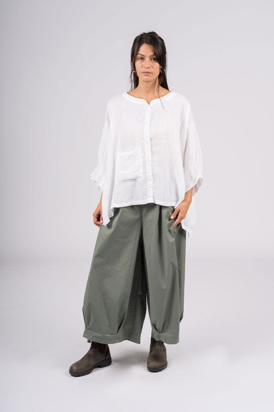 Montaigne Caroline Wide Leg Pants Khaki1