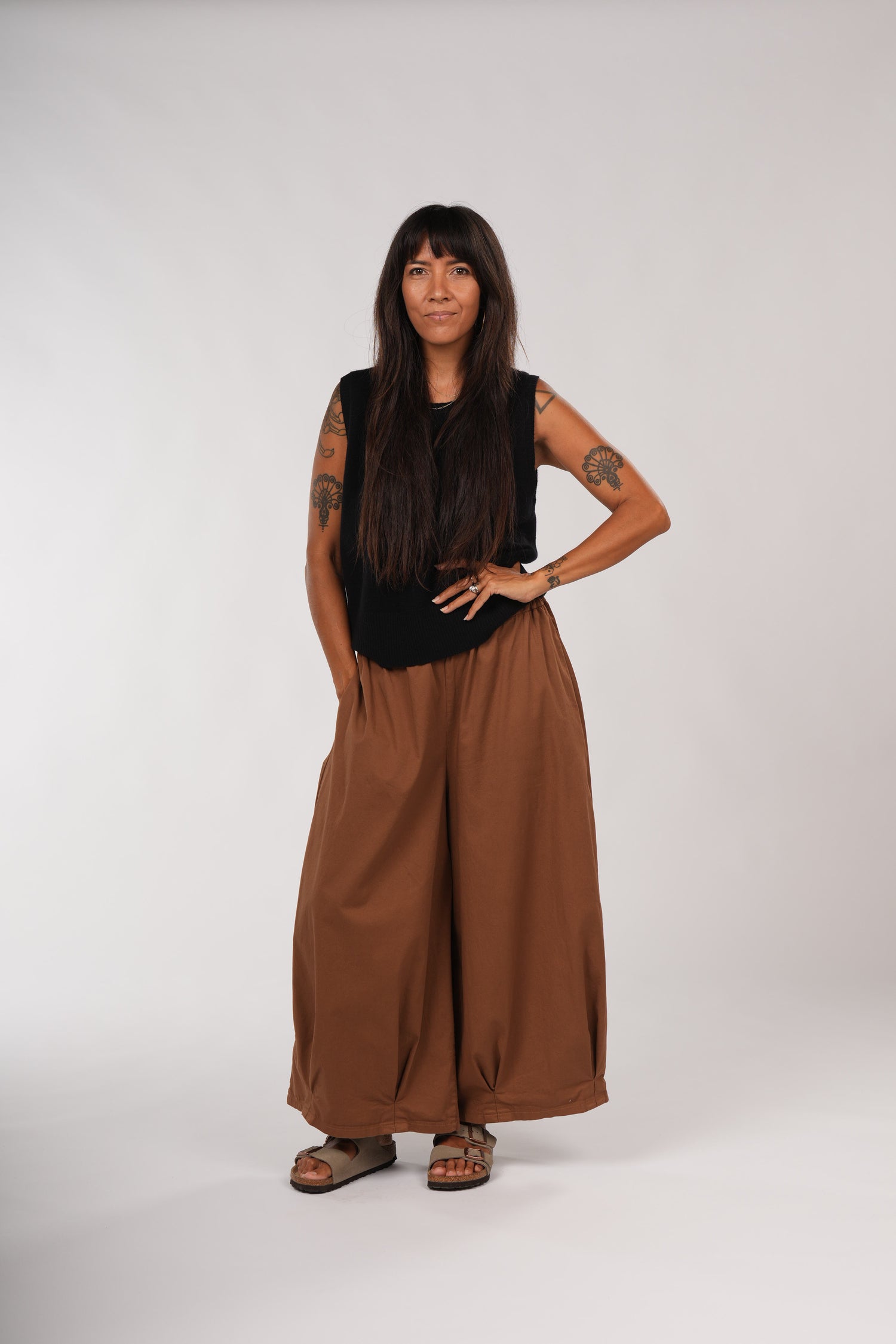 Montaigne Caroline Wide Leg Pants Tobacco