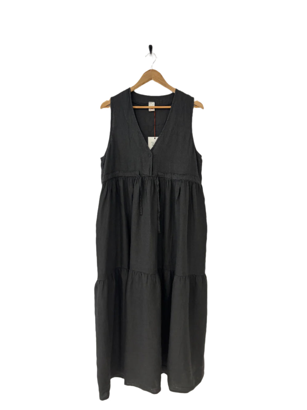 Montaigne Cascade Linen Maxi Dress Petrol