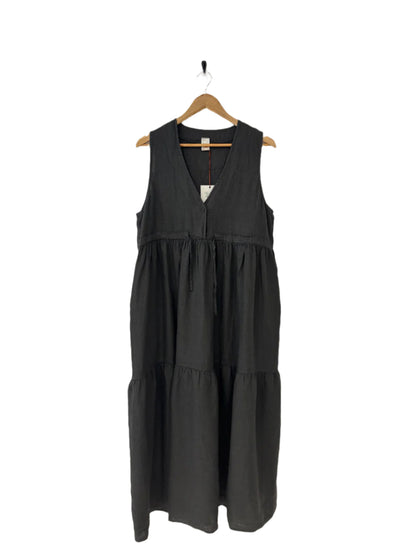 Montaigne Cascade Linen Maxi Dress Petrol