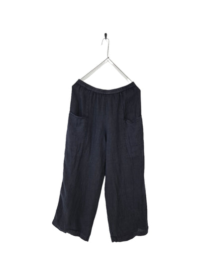 Montaigne Catherine Drill Linen Pants Navy