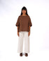 Montaigne Celine Short Sleeved Linen Top Tobacco2