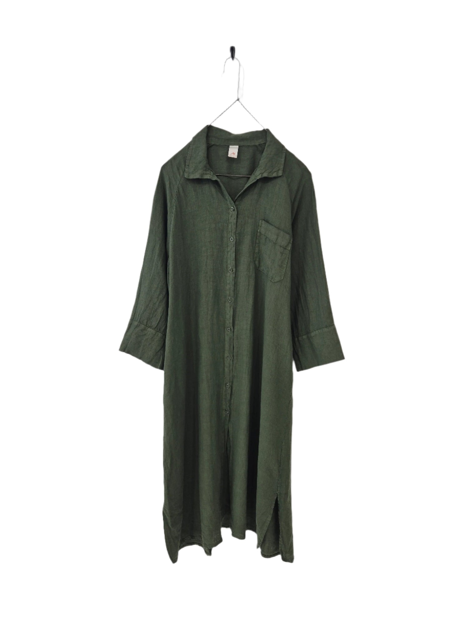 Montaigne Cezanne Linen Shirt Dress Forest Green