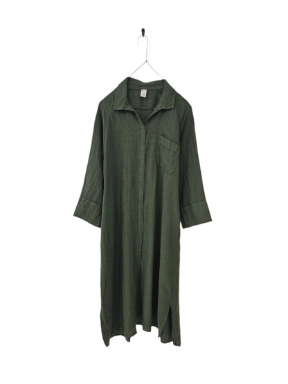 Montaigne Cezanne Linen Shirt Dress Forest Green