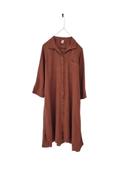 Montaigne Cezanne Linen Shirt Dress Rust 