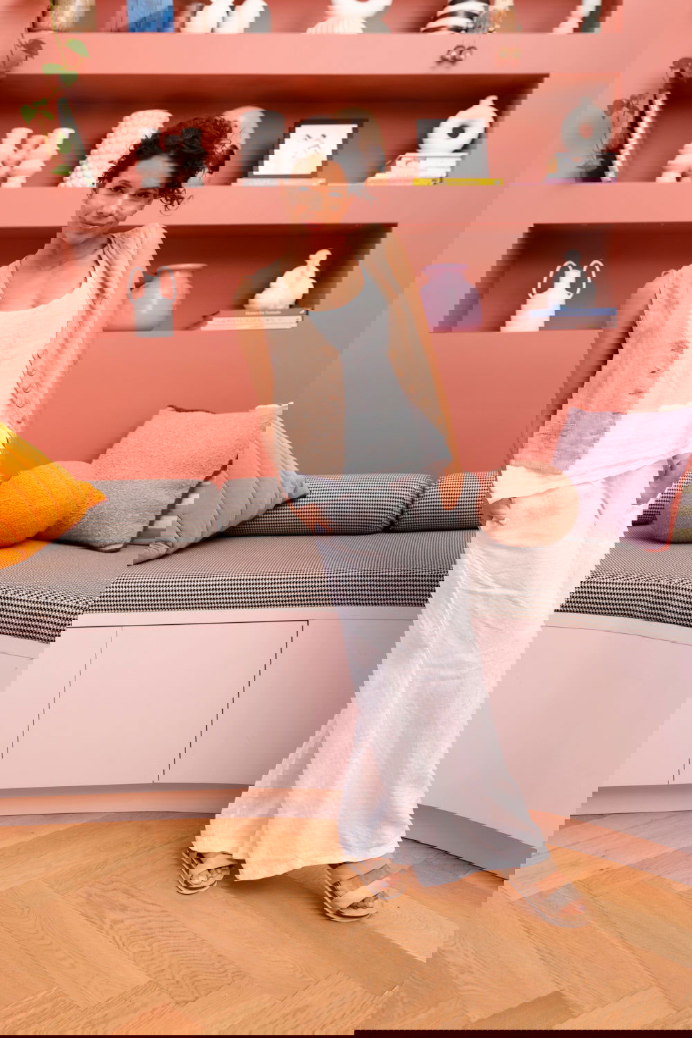 Montaigne Chloe Linen Vest Ocre1