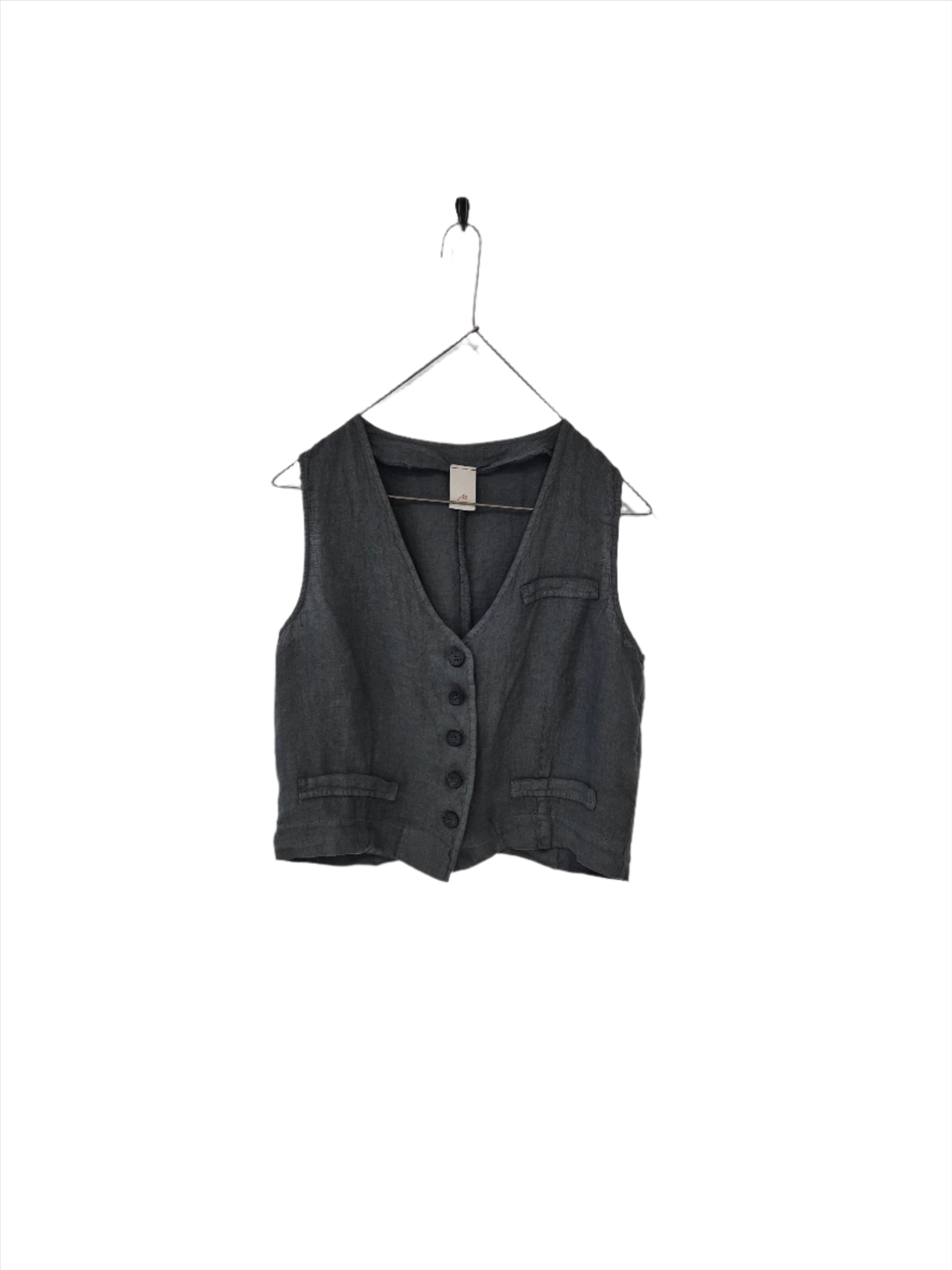 Montaigne Chloe Linen Vest Petrol