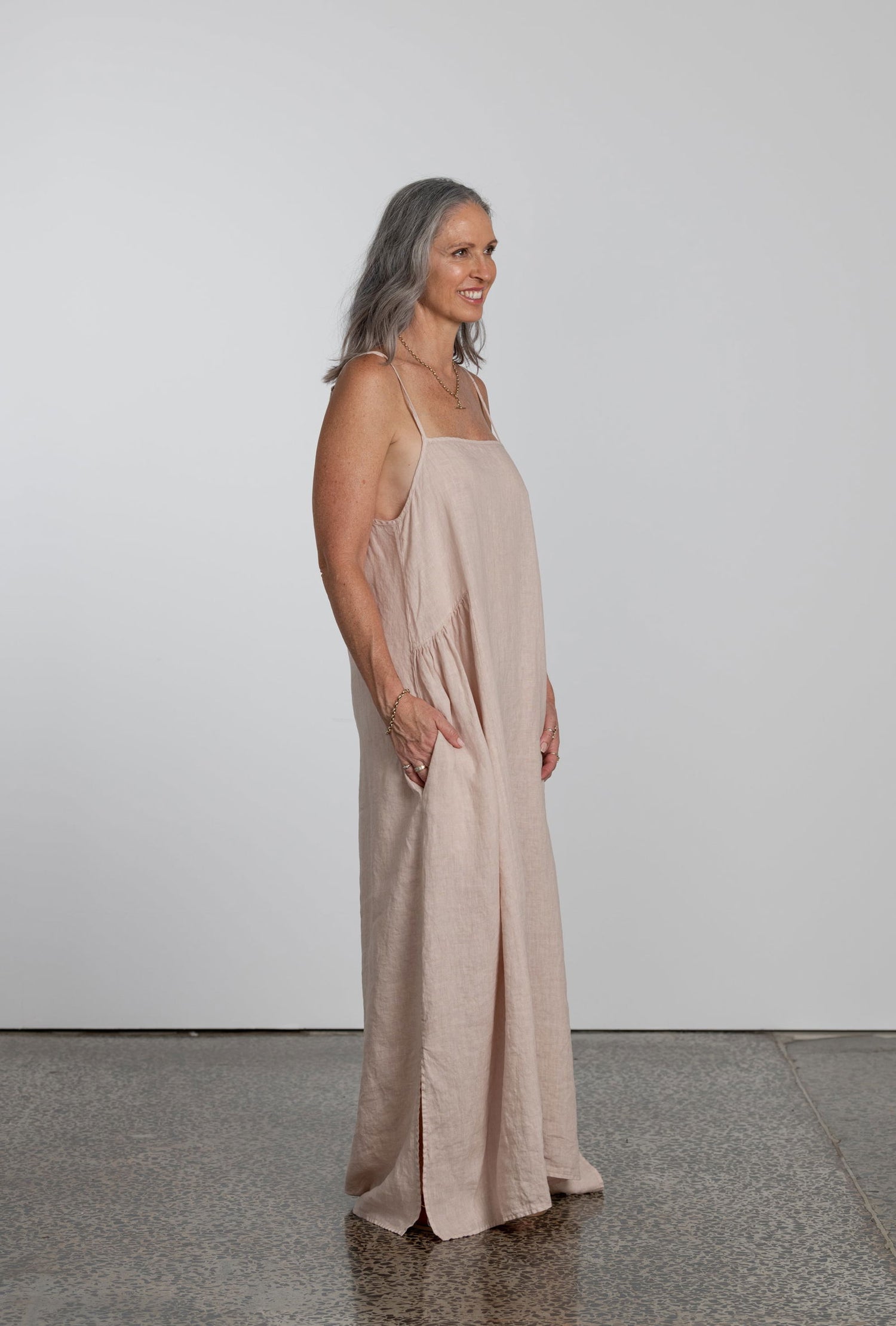 Montaigne Claudette Linen Maxi Dress Natural1