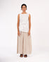 Montaigne Coco Front Tie Up Linen Top White1