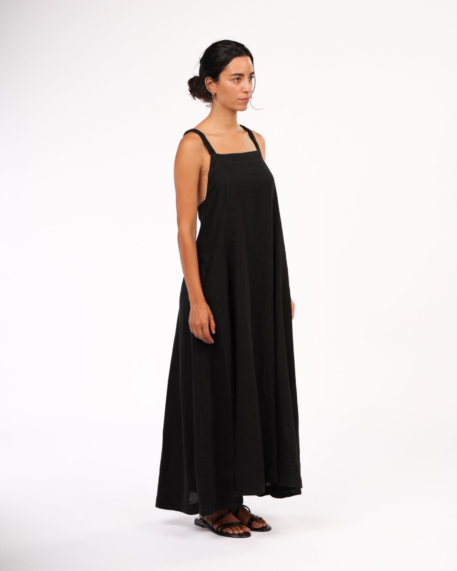 Montaigne Criss Cross Back Midi Dress Black1