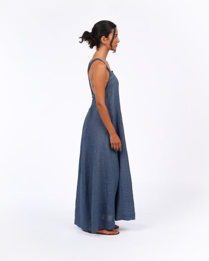 Montaigne Criss Cross Back Midi Dress Denim4